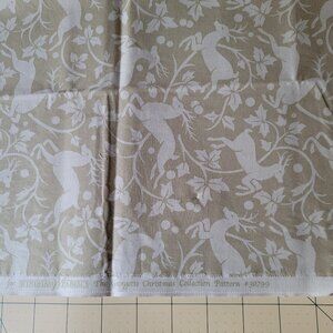 1 Yard Anna Griffin Tan w/White Reindeer Fabric The Georgette Collection